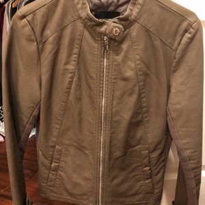 Tan express leather jacket
